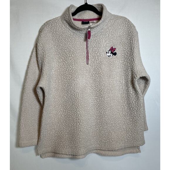 Disney Sherpa Minnie Mouse Pullover 2XL Soft And Cozy Beige - Picture 1 of 6